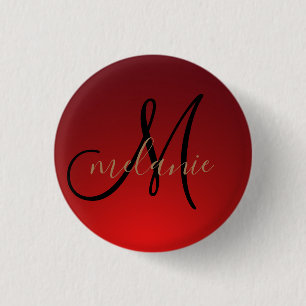 Macaron Rond 2,50 Cm Nom de monogramme personnalisé personnalisé