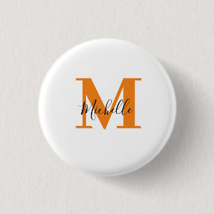 Macaron Rond 2,50 Cm Nom et initiales minimalistes du monogramme
