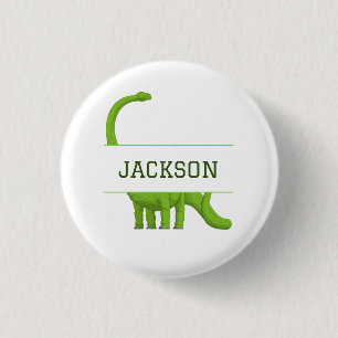 Macaron Rond 2,50 Cm Nom mignon Dinosaure personnalisé Blanc