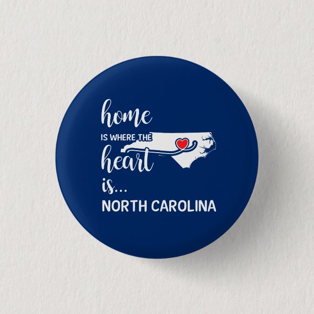 Macaron Rond 2,50 Cm North Carolina Home est le coeur (Devant)