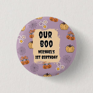 Macaron Rond 2,50 Cm Notre Petit Boo 1er anniversaire Halloween Merci