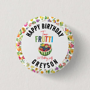 Macaron Rond 2,50 Cm Notre petite cutie fruitt 2e fête d'anniversaire