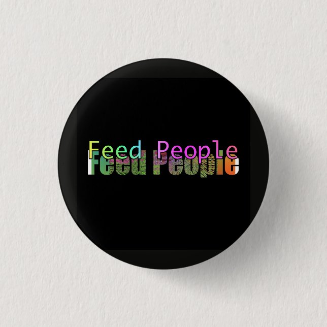 Macaron Rond 2,50 Cm Nourrir les gens (Devant)