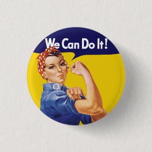 Macaron Rond 2,50 Cm Nous Pouvons Le Faire ! Rosie la riveteuse
