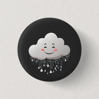 Macaron Rond 2,50 Cm nuage avec gouttes de pluie