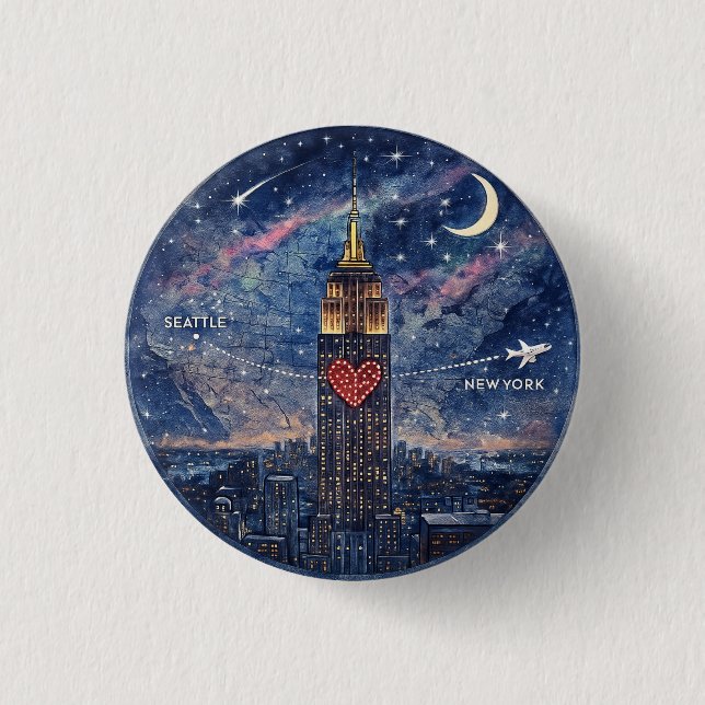 Macaron Rond 2,50 Cm NYC to Seattle Button (Devant)