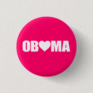 MACARON ROND 2,50 CM ""OBAMA" ÉCRIT AVEC LE COEUR "