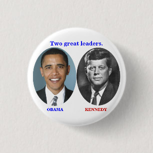 Macaron Rond 2,50 Cm OBAMA KENNEDY Deux grands dirigeants.