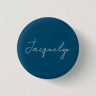 Macaron Rond 2,50 Cm Ocean Blue Plain élégant moderne minimaliste Nom