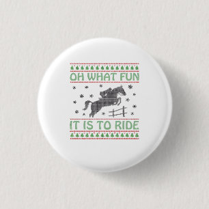 Macaron Rond 2,50 Cm Oh Quelle Joie de Monter un Cheval de Noël Laid 