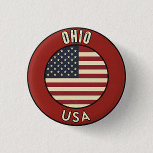 Macaron Rond 2,50 Cm Ohio États-Unis d'Amérique