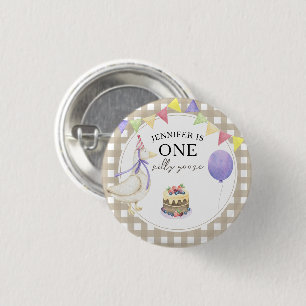 Macaron Rond 2,50 Cm Oie aquarelle 1er anniversaire