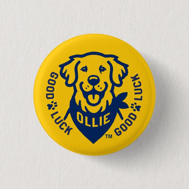 Macaron Rond 2,50 Cm Ollie le bouton Lucky Dog Pin (Devant)