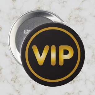 Macaron Rond 2,50 Cm Or de bouton de VIP sur le noir