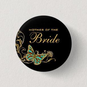 Macaron Rond 2,50 Cm Or nuptiale de noir de mariage de mère de jeune