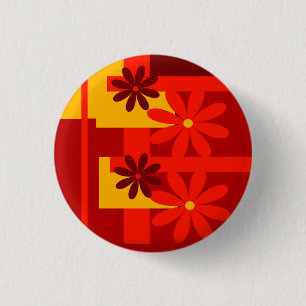Macaron Rond 2,50 Cm Orange rétro des années 70