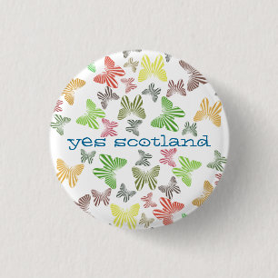 Macaron Rond 2,50 Cm Oui rétro insigne de bouton de papillons de