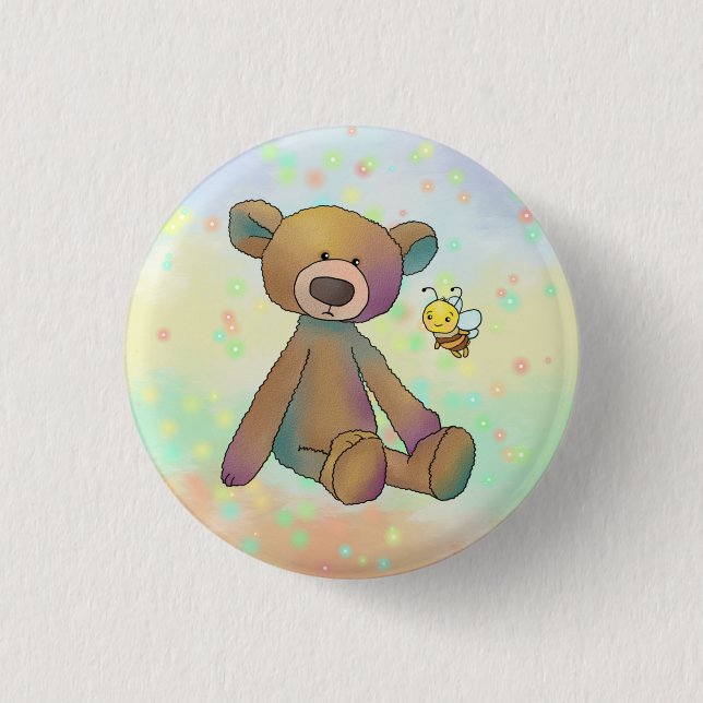 Macaron Rond 2,50 Cm Ours et abeille (Devant)