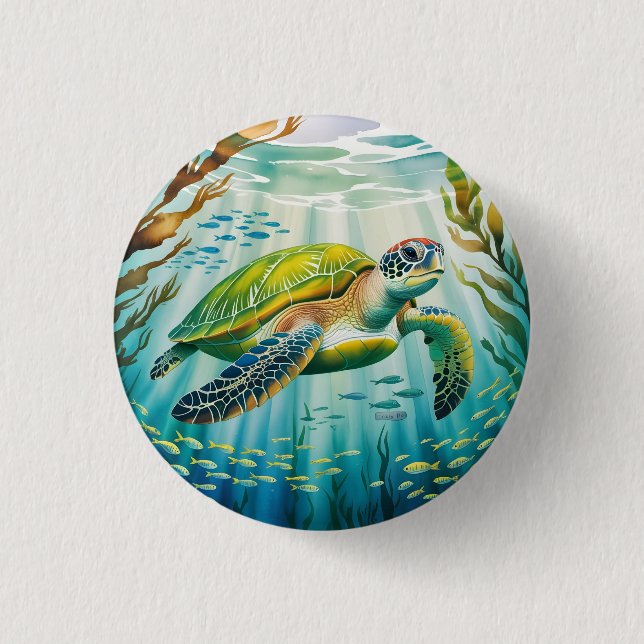 Macaron Rond 2,50 Cm Painted Turtle (Devant)