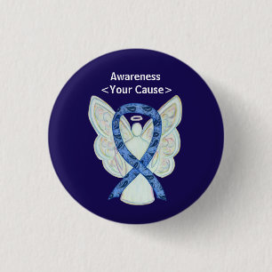 Macaron Rond 2,50 Cm Paisley Awareness Ribbon Angel Customisé Art Pins