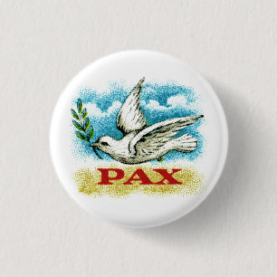 Macaron Rond 2,50 Cm Paix vintage sur terre