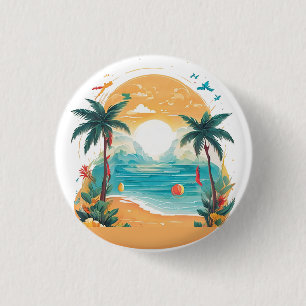 Macaron Rond 2,50 Cm Palmier de Sun Beach