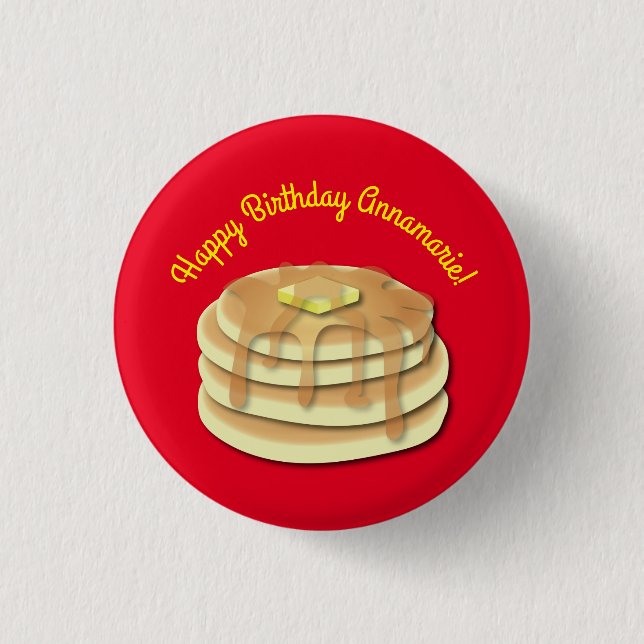 Macaron Rond 2,50 Cm Pancake Anniversaire Fête Flapjack Cute Enfants (Devant)