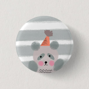 Macaron Rond 2,50 Cm Panda Anniversaire Aquarelle Mignon