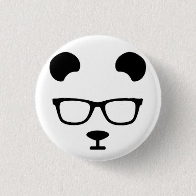 Macaron Rond 2,50 Cm Panda geek (Devant)