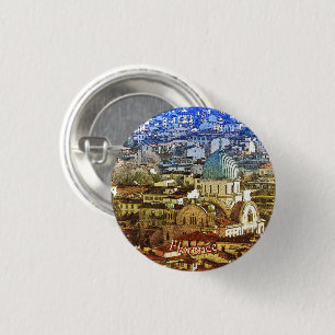 Macaron Rond 2,50 Cm Panorama de Florence, Italie Photo