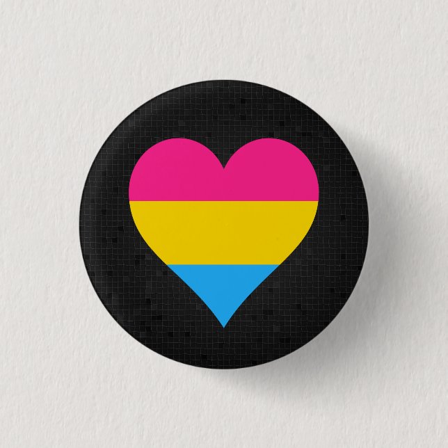 Macaron Rond 2,50 Cm Pansexuality flag black button (Devant)