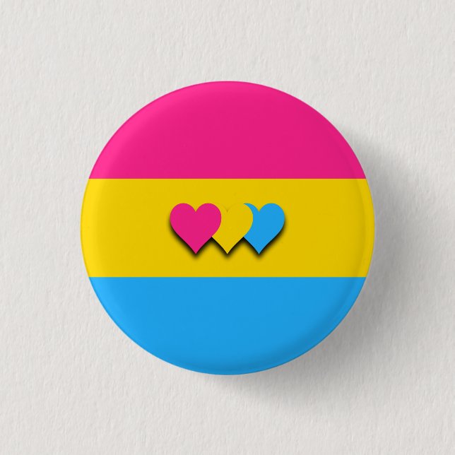 Macaron Rond 2,50 Cm Pansexuality flag button (Devant)