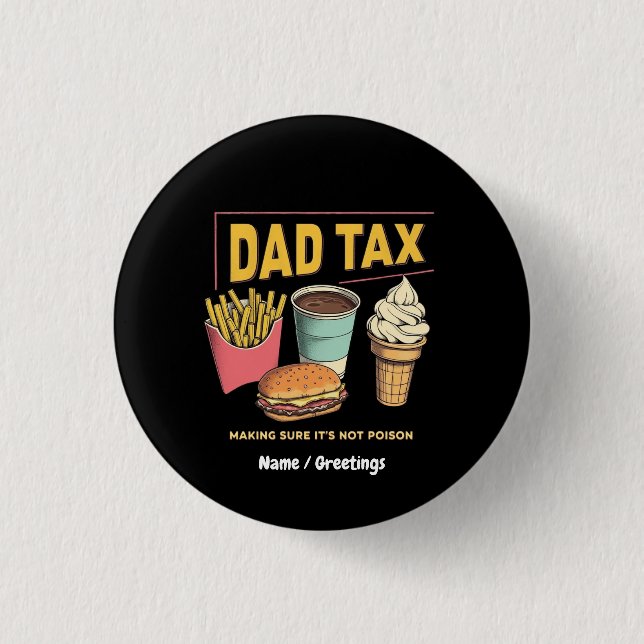 Macaron Rond 2,50 Cm Papa Tax : S'assurer que ce n'est pas du poison dr (Devant)
