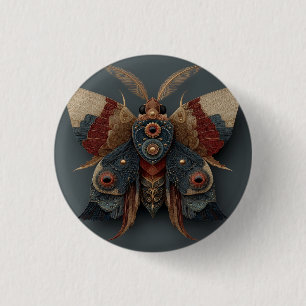 Macaron Rond 2,50 Cm Papillon 3D symétrique orné avec accents dorés
