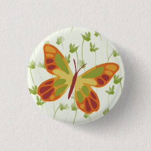 Macaron Rond 2,50 Cm Papillon fugitif dans l'herbe