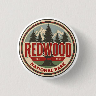 Macaron Rond 2,50 Cm Parc national d'État de Redwood, Californie côtièr