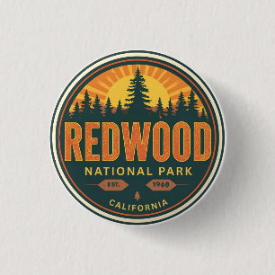 Macaron Rond 2,50 Cm Parc national d'État de Redwood, Californie côtièr