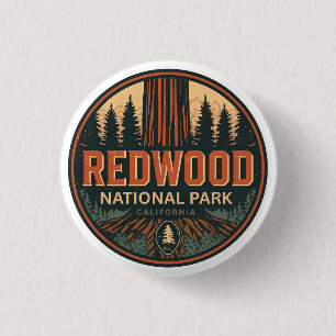 Macaron Rond 2,50 Cm Parc national et état de Redwood, Californie côtiè