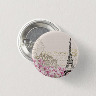 Macaron Rond 2,50 Cm Paris France Design avec Roses roses roses Eiffel