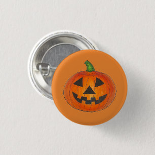 Macaron Rond 2,50 Cm Parti d'Halloween Orange Jack o' Lanterne Citrouil