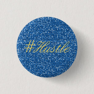 Macaron Rond 2,50 Cm Parties scintillant bleue Hustle Faux Design