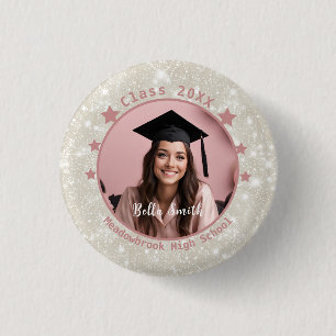 Macaron Rond 2,50 Cm Parties scintillant moderne Photo Pink Dift Gradua