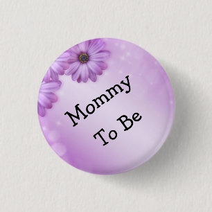 Macaron Rond 2,50 Cm Parties scintillant Purple Flower Bokeh Mommy à êt