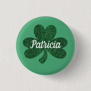 Macaron Rond 2,50 Cm Parties scintillant verte Shamrock Clover St Patri