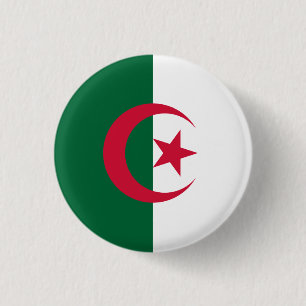 Macaron Rond 2,50 Cm Patriotic Algerian Flag