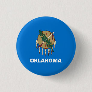 Macaron Rond 2,50 Cm Patriotic Oklahoma State Flag