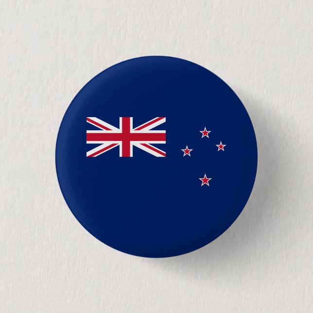 Macaron Rond 2,50 Cm Patriotique de Nouvelle-Zélande (Devant)