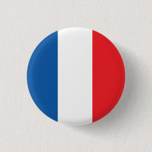 Macaron Rond 2,50 Cm Pavillon de France Abstrait, bouton Couleurs franç