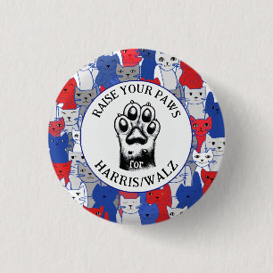 Macaron Rond 2,50 Cm Paw de chat pour Harris/Walz Design