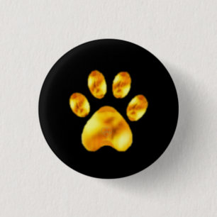 Macaron Rond 2,50 Cm Paw d'or en noir
